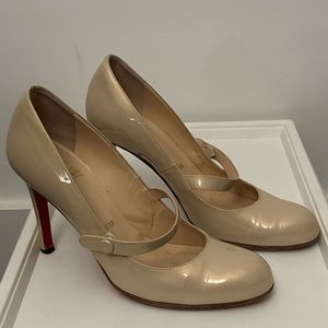 Christian Louboutin cream heels, size 38.5
